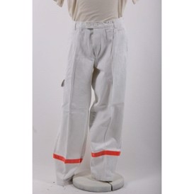 Paramediciner bukser - hvide med reflekser - brugte, 86 cm